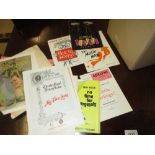 Small quantity of historic stamp sets, quantity of theatre programmes, signed print of a windmill