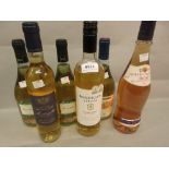 Seven various bottles, white wines
