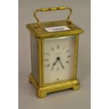 20th Century gilt brass cased carriage clock by Bayard