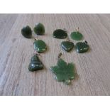 Small quantity of New Zealand green jade jewellery