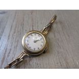 Ladies Benson 9ct gold wristwatch on a 9ct gold bracelet strap