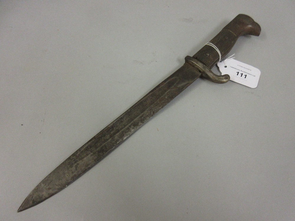 German bayonet with stylised eagles head pommel and a 9.5in blade (minus scabbard)