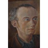 Early 20th Century oil on millboard, portrait of a gentleman in a brown jacket, label verso '