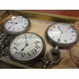 Three various silver and nickel plate pocket watches