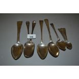 Three various pairs of silver tablespoons, another odd spoon and various teaspoons