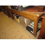 Large late Victorian oak partners library table with a green leather inset top above opposing