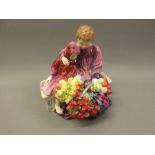 Royal Doulton figure, flower seller's children, HN1542 (chip to roses)