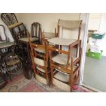 Set of eight (six plus two) 20th Century Danish teak and upholstered dining chairs