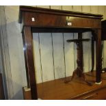 George III rectangular mahogany fold-over tea table on square chamfered supports (warp to top)