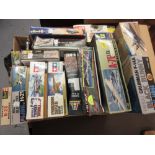 Group of various boxed scale models of aircraft including Tamiya, Airfix and Italari