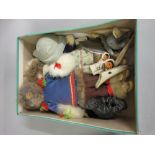 Box containing a quantity of various 1950's and '60's Inuit carved stone and bone figures with a