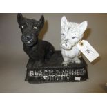 Buchanan's Black and White whisky painted metal Scottie dog advertising figure