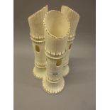 Locke and Co. Worcester vase formed as three bamboo shoots