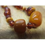 Faceted bead and amber necklace