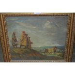 George H.B. Holland, oil on canvas, inscribed verso ' Pytchley Point to Point. '