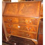 Reproduction mahogany bureau with a fall front