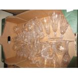 Collection of various Waterford crystal drinking glasses including a set of four Kathleen pattern
