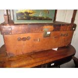 Large leather trunk