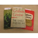 Three Graham Greene hardback novels with dust jackets (some losses to jackets) including ' The