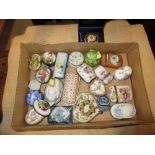 Collection of various mainly French porcelain and gilt metal mounted trinket boxes