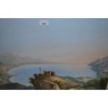B. Meuris, watercolour and gouache, extensive view, the Gulf of Salerno, signed, 17ins x 24ins,