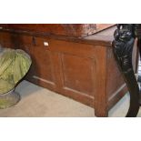 17th / 18th Century oak panelled coffer with hinged lid