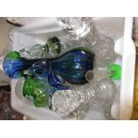 Art Glass vase with similar bowl, paperweight and a quantity of various other cut glass including