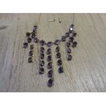 Silver amethyst set necklace Good condition, no damage or restoration