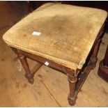 Late 19th / early 20th Century French square adjustable seat piano stool