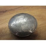 Indian circular white metal compact, marked 833