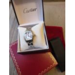 Ladies Cartier Roadster quartz stainless steel wristwatch, the silvered dial with Roman numerals and