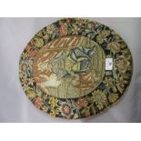 18th Century French petit point oval panel depicting a Bishop making a blessing within an oval