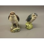 Beswick for Beneagles Whisky, a pottery decanter in the form of an osprey and another in the form of