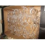 Collection of various cut glass drinking glasses including: Edinburgh and Webb
