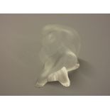 Small Lalique frosted glass figure of a crouching nude Excellent condition, no damage or restoration