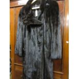 Ladies dark mink fur coat, labelled M.B. Turkis