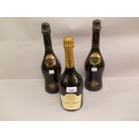 One bottle Tattinger champagne 1988, together with two bottles Veuve Cliquot champagne 1985