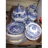 Large quantity of modern Spode Italian pattern blue and white transfer printed pottery, including: a