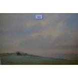 Edward Emerson, watercolour, a Wiltshire landscape, signed, 14ins x 20ins, framed