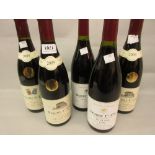 Five bottles, Beaune First Cru Domaine de Clos Saint-Philibert 2009 and Tuvilains 1998 All into neck