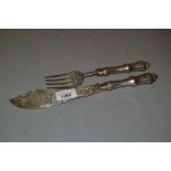 Associated pair of Victorian silver fish servers