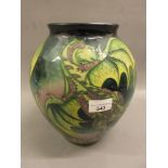 Modern Moorcroft Limited Edition baluster form vase, No. 19 of 50 decorated with dragons by Marie