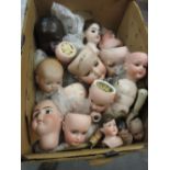 Quantity of German and French bisque dolls heads