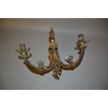 19th Century gilt bronze twin light wall sconce