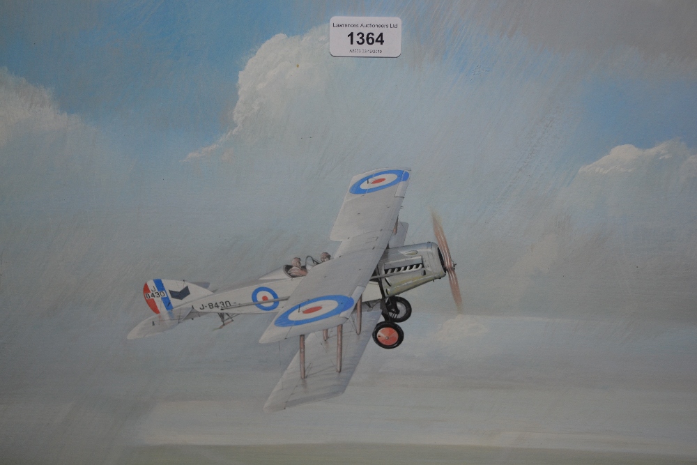 Paul Mason, 20th Century gouache, World War I bi-plane, dated '81, gilt framed, 14.5ins x 18.5ins