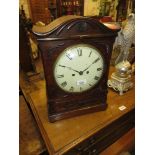 William IV rosewood bracket clock, the rectangular brass line inlaid case with a shaped surmount and