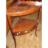 George III mahogany corner washstand and a mahogany three tier folding cake stand