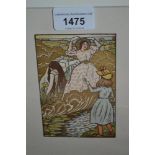 Lucien Pissarro, a coloured woodcut ' In the Field ' (from the Queen of the Fishes), 4.5ins x