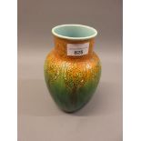 Wortley (Leeds) vase with incised decoration to the neck above a green and brown mottled glazed,