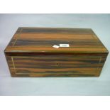 Modern coromandel and brass inlaid cigar humidor box